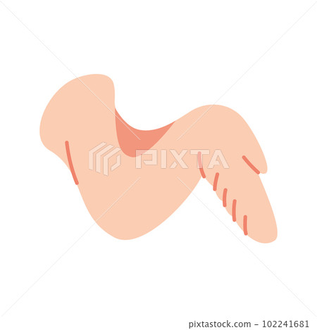 Chicken wing icon. Fresh chicken meat silhouette. Vector illustration. Chicken wing icon. Fresh chicken meat silhouette. Vector illustration. 102241681