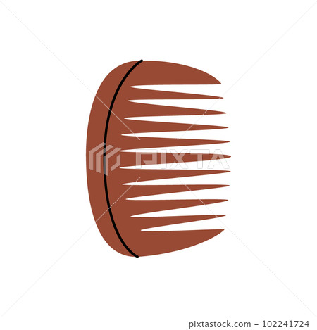 Comb, wooden hair comb, hair brush icon. Barber shop and hairdresser tools silhouette. Vector illustration. 102241724
