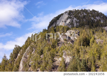 Rocky cliffs on Chief Mountain in Squamish, BC, Canada 102241856