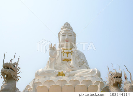 Guanyin statue in Chinese temple wat Hyua Pla Kang in Chiang Rai Guanyin statue in Chinese temple wat Hyua Pla Kang in Chiang Rai 102244114