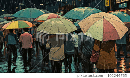 日本雨季，打傘的人 102244765