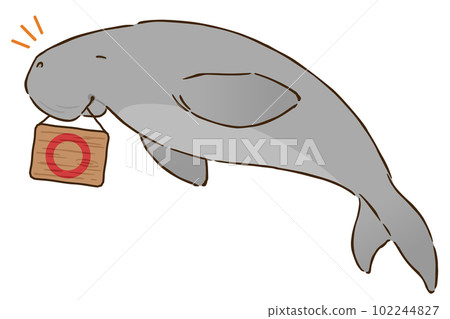 Dugong with a circle mark 102244827