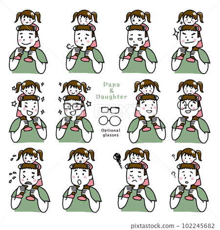 Kataguruma father and daughter expression set 102245682