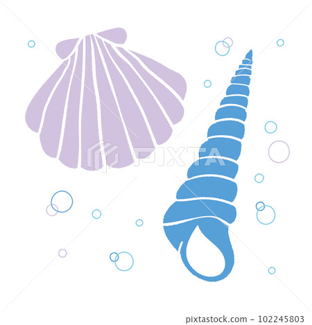 Hand drawn vector illustration of a shell Hand drawn vector illustration of a shell 102245803
