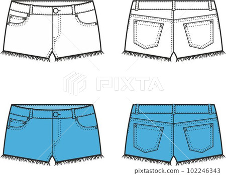 Jean shorts outlet illustration