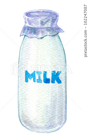 牛奶牛奶水彩插圖 102247087