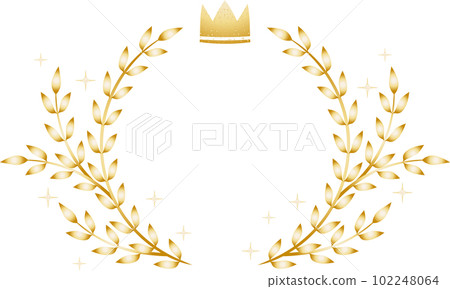 Beautiful laurel wreath and crown simple golden frame illustration Beautiful laurel wreath and crown simple golden frame illustration 102248064