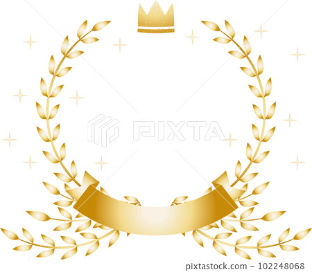 Beautiful laurel wreath and crown simple golden frame illustration Beautiful laurel wreath and crown simple golden frame illustration 102248068