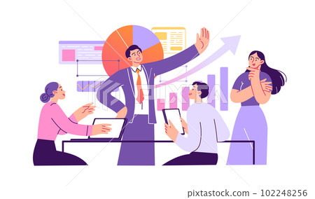 Group of people at work listening to their team leader Group of people at work listening to their team leader 102248256