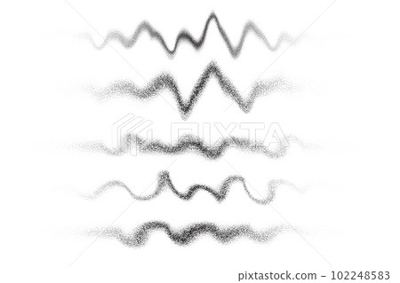 Wavy smoke effect. Wind and spray with dust texture. Grainy gradient clouds. Stipple mist. Vector collection Wavy smoke effect. Wind and spray with dust texture. Grainy gradient clouds. Stipple mist. Vector collection 102248583