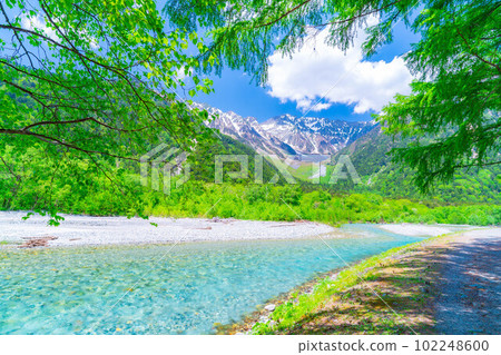 [Scenic view] Kamikochi in early summer [Nagano Prefecture] 102248600