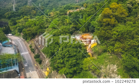 the landscape of Fok Tak Temple, hong kong April 30 2023 102249278