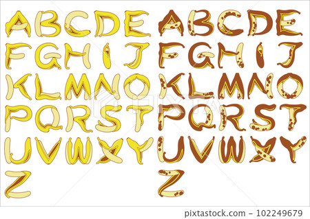 香蕉字體字母 102249679