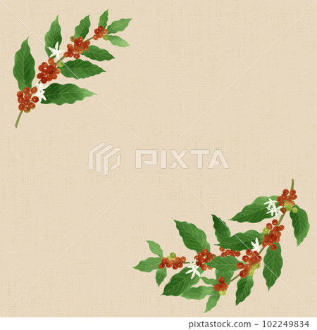 Coffee tree watercolor illustration craft board style -1 102249834