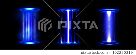 Circle hologram game portal with hud light effect 102250319