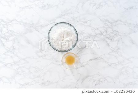 Flat lay. Lemon glaze. v Flat lay. Lemon glaze. v 102250420