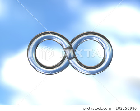 側向浮動玻璃無限標記 3D 插圖 102250986