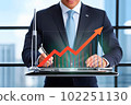 A businessman plots the growth of statistics. The concept of a business career and achievements. With Generative AI technology by lexica.art 102251130