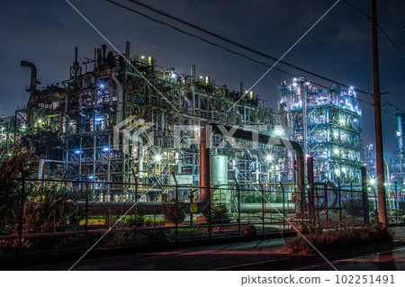 京濱工業區Ukishima鎮工廠夜景 京濱工業區Ukishima鎮工廠夜景 102251491