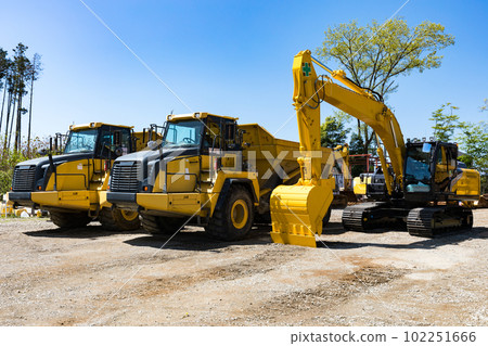 Construction machinery power shovels and large dump trucks Construction machinery power shovels and large dump trucks 102251666