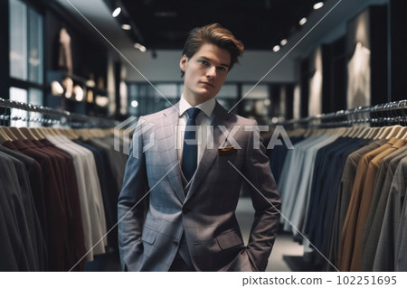 Businessman trying on a suit in a luxury brand shop Businessman trying on a suit in a luxury brand shop 102251695
