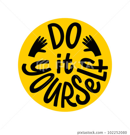DO IT YOURSELF. DIY Lettering abbreviation logo circle stamp. Rubber seal stamp on white background Vector illustration. DO IT YOURSELF. DIY Lettering abbreviation logo circle stamp. Rubber seal stamp on white background Vector illustration. 102252080
