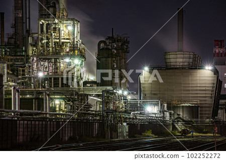 Keihin Industrial Area Ukishima Town Factory Night view Keihin Industrial Area Ukishima Town Factory Night view 102252272