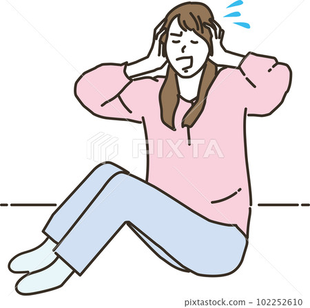 Young Asian woman holding her head 102252610