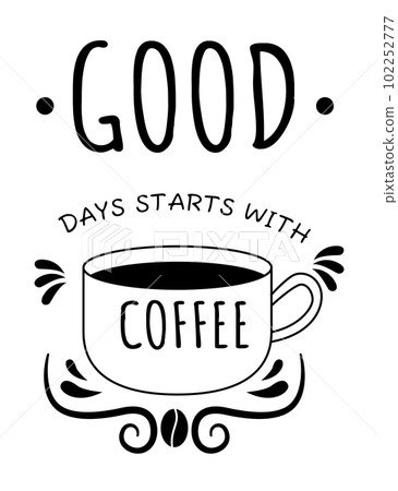 Coffee to go lettering for disposable cup. Lettering emblem quotes text. Hot street drink trendy, graffiti style 102252777