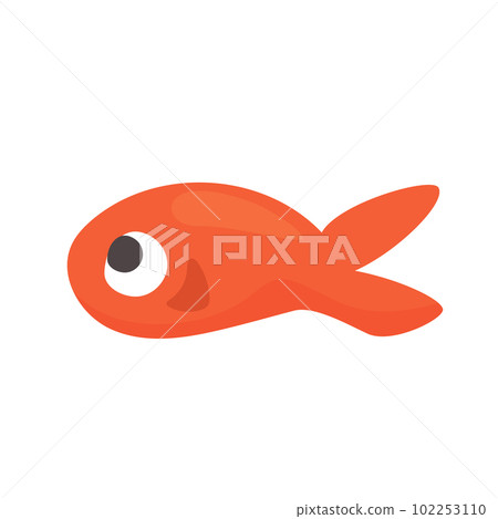 Cute little red fish. Vector cartoon illustration. Isolated on white. Cute little red fish. Vector cartoon illustration. Isolated on white. 102253110
