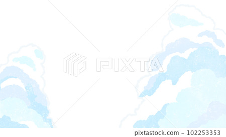 Summer sky, thunderhead background Simple and cute hand-painted watercolor illustration 102253353