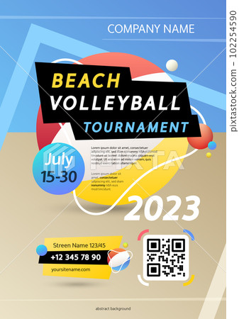 Beach Volleyball Tournament Poster Template 102254590