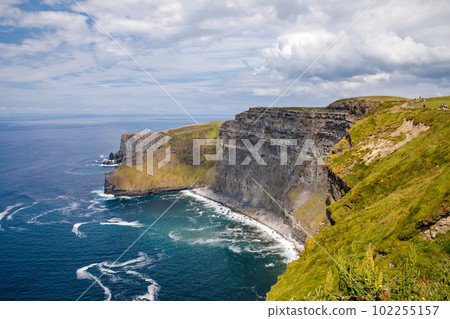 Spectacular Cliffs of Moher are sea cliffs located at the southwestern edge of the Burren region in County Clare, Ireland. Wild Atlantic way 102255157