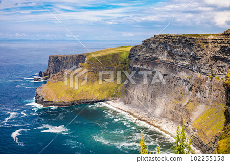 Spectacular Cliffs of Moher are sea cliffs located at the southwestern edge of the Burren region in County Clare, Ireland. Wild Atlantic way 102255158