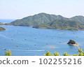 A fishing raft seen from the observatory of Naruto Park Driveway 102255216