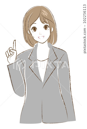 Suit woman 2023 pointing 102256113