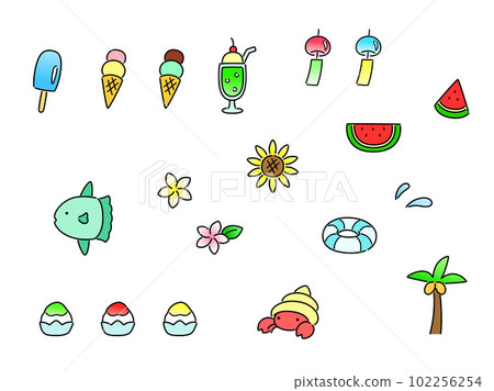 simple summer illustration set 102256254