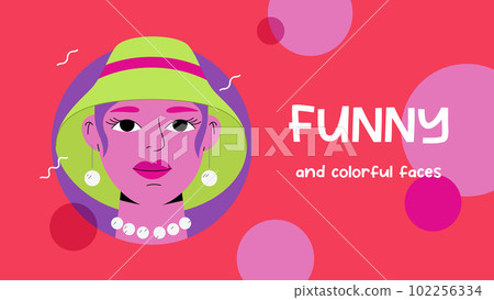 Woman In Green Hat Banner Template Woman In Green Hat Banner Template 102256334