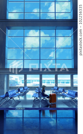 summer airport and girl summer airport and girl 102256335