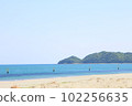 View of Mt. Bora and Mt. Sardines in Satoura-cho, Naruto city over the sea from Ogeshima 102256635
