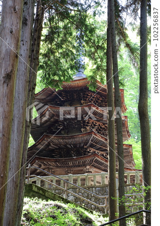 National Treasure Anrakuji Octagonal Three-storied Pagoda National Treasure Anrakuji Octagonal Three-storied Pagoda 102256837