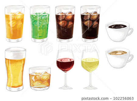 手繪觸摸飲料插圖集 手繪觸摸飲料插圖集 102256863
