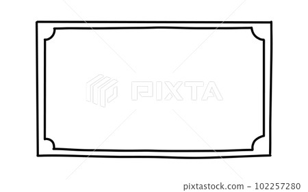 Doodle frames. Rectangle hand drawn borders. Squared ornament frame for sketchbook or bullet journal. Vector collection 102257280