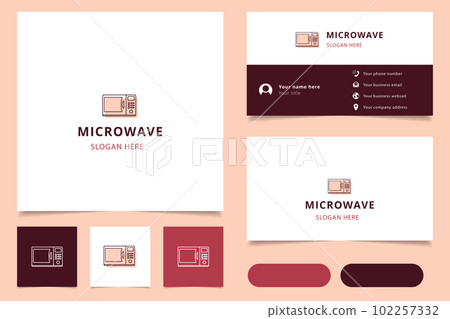 Microwave logo design with editable slogan. Branding book and business card template. Microwave logo design with editable slogan. Branding book and business card template. 102257332