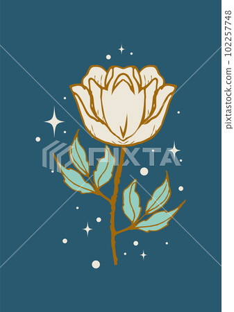 Abstract decorative background with peony flower in boho style. 102257748