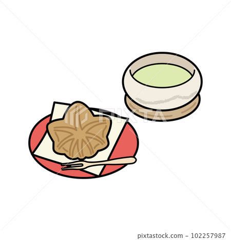 廣島紅葉饅頭插畫（彩色） 102257987