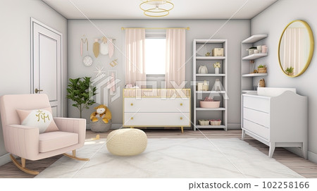 Modern baby room interior  children's room and baby interior. 102258166