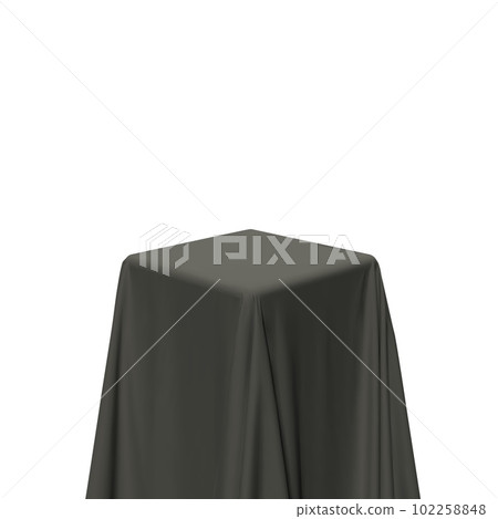 Black fabric covering a cube or rectangular shape Black fabric covering a cube or rectangular shape 102258848