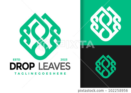 Drop Leaves Logo vector icon illustration 102258956