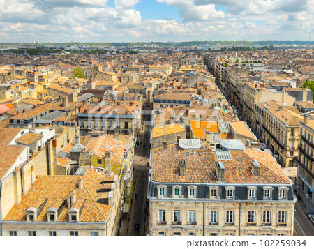 Panoramic aerial view of Bordeaux in a beautiful summer day, France Panoramic aerial view of Bordeaux in a beautiful summer day, France 102259034
